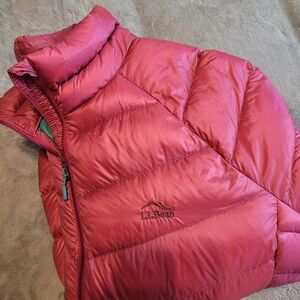 L.L. Bean Goose Down Puffer Pertex Jacket Women’s 2 XL Plus 507550 Fuschia EUC